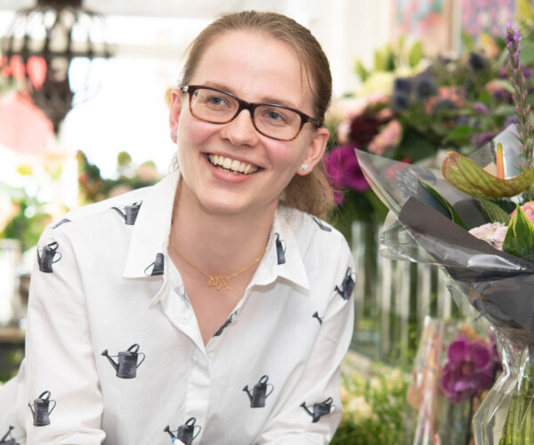 florist preparing flowers